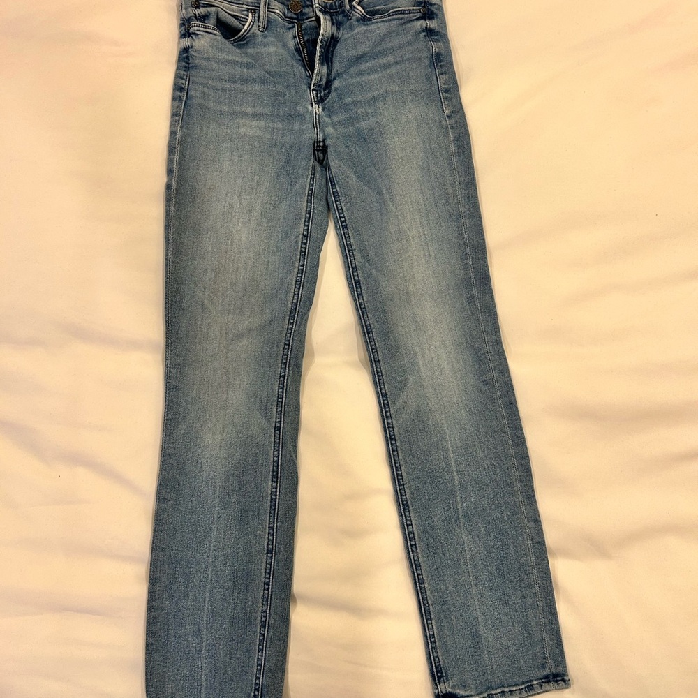 MOTHER Light Blue Dazzler Ankle (Straight Leg Jeans)